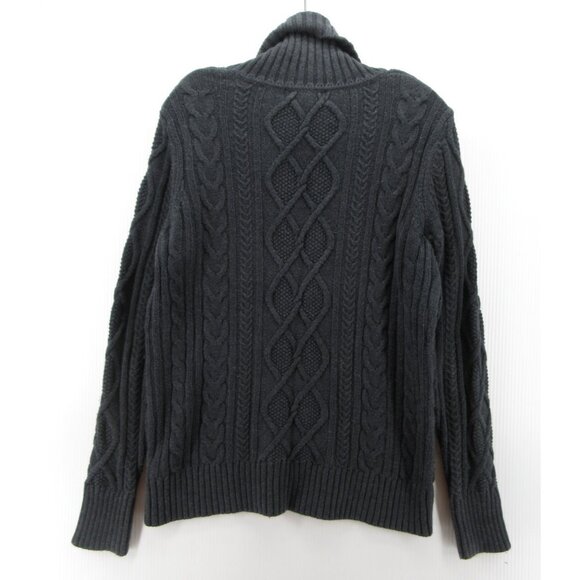 Eddie Bauer Sweater Large Wool Blend Fisherman Turtleneck Cable Y2K - Picture 6 of 11